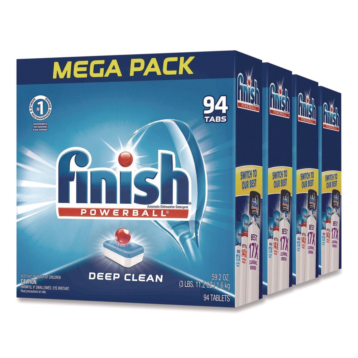 RAC97330CT Powerball Dishwasher Tabs, Fresh Scent, 94/Box, 4 Boxes/Carton FINISH