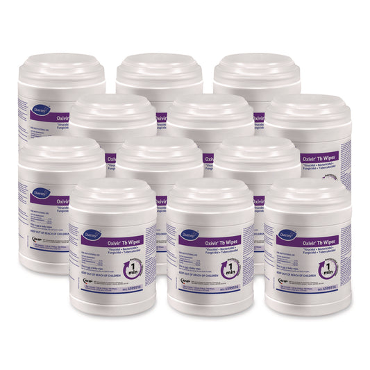 DVO4599516 Oxivir TB Disinfectant Wipes, 7 x 6, White, 160/Canister, 12 Canisters/Carton