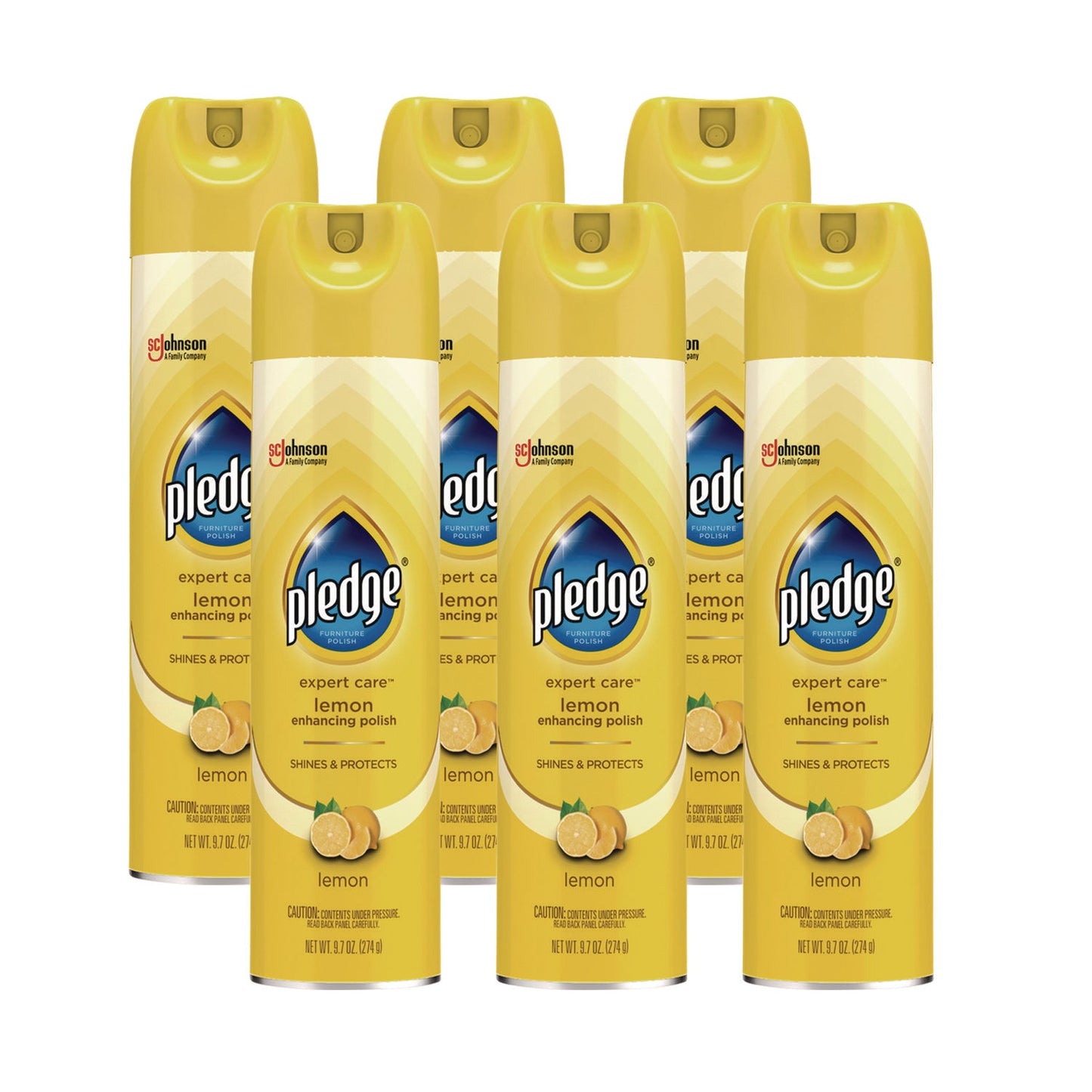 SJN336298 Furniture Polish, Lemon, 9.7 Oz Aerosol Spray, 6/carton Pledge