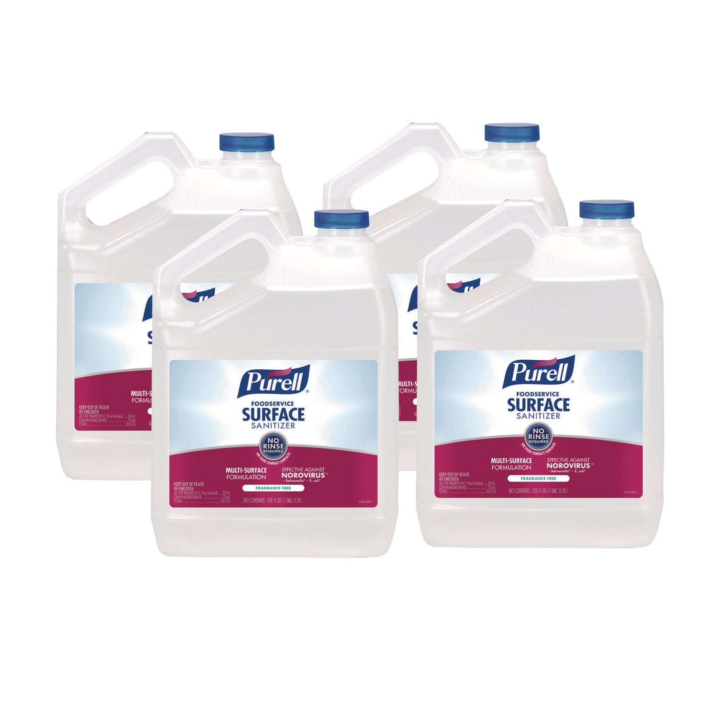 GOJ434104 Foodservice Surface Sanitizer, Fragrance-Free, 1 gal Bottle, 4/Carton