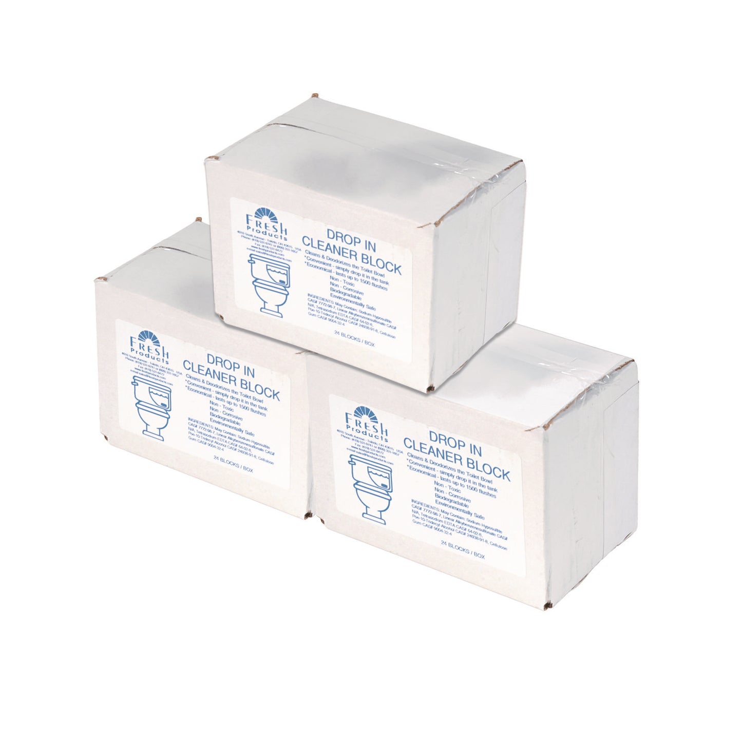 FRS24DIFCT Drop-In Tank Non-Para Cleaner Block, Unscented, Blue, 24/box, 3 Boxes/carton