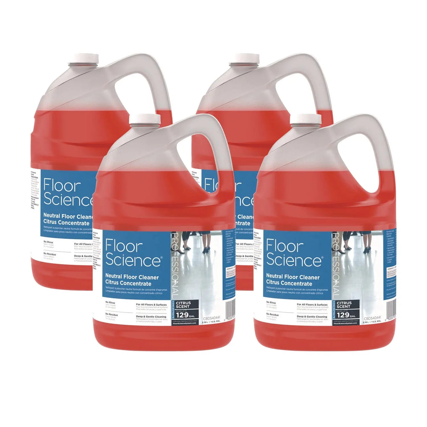 DVOCBD540441 Floor Science Neutral Floor Cleaner Concentrate, Citrus Scent, 1 gal, 4/Carton Diversey