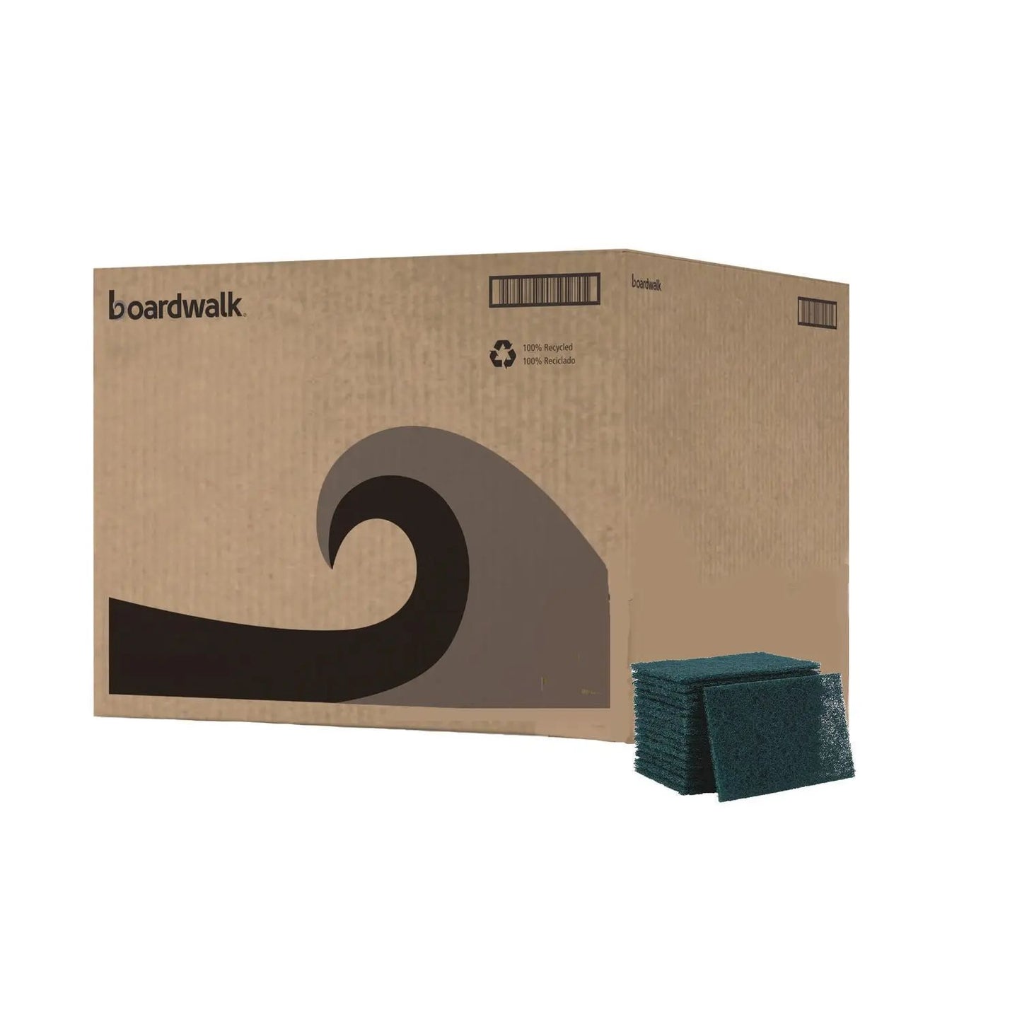 BWK186 Heavy-Duty Scouring Pad, 6 x 9, Green, 15/Carton Boardwalk