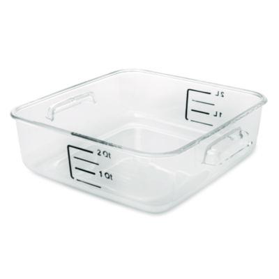 RCP6302CLE SpaceSaver Square Containers, 2 qt, 8.8 x 8.75 x 2.7, Clear, Plastic RUBBERMAID COMMERCIAL PROD.