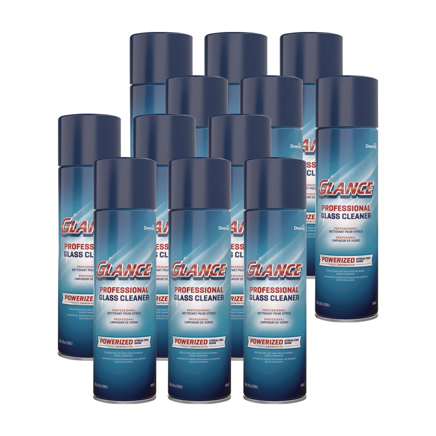 DVO101109731 Glance Powerized Glass And Surface Cleaner, Ammonia Scent, 19 Oz Aerosol Spray, 12/carton