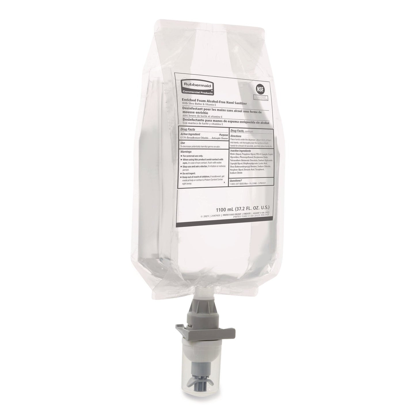 RCP2147027 Auto Foam Refill Antibacterial Hand Soap, Fragrance-Free, 1,100 mL, 4/Carton RUBBERMAID COMMERCIAL PROD.