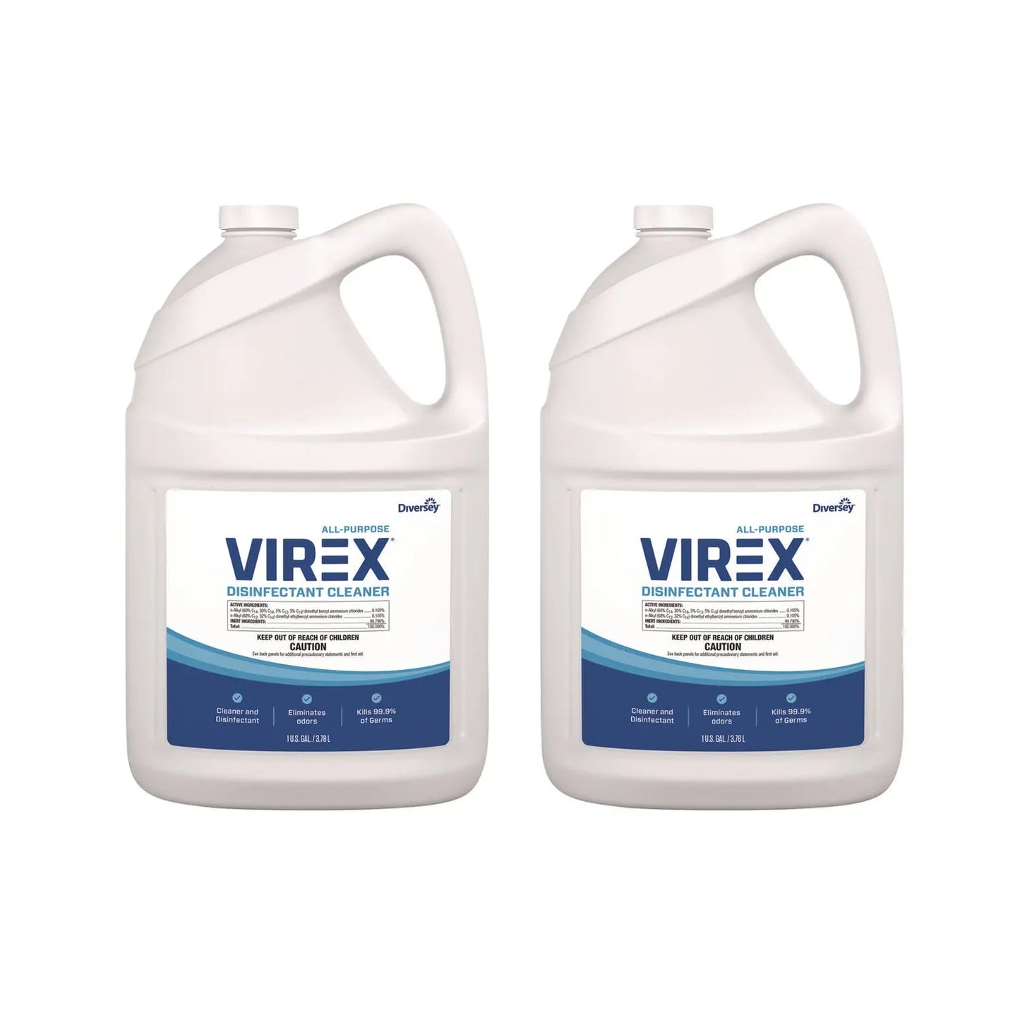 DVOCBD540557 Virex All-Purpose Disinfectant Cleaner, Lemon Scent, 1 Gal Container, 2/carton Diversey