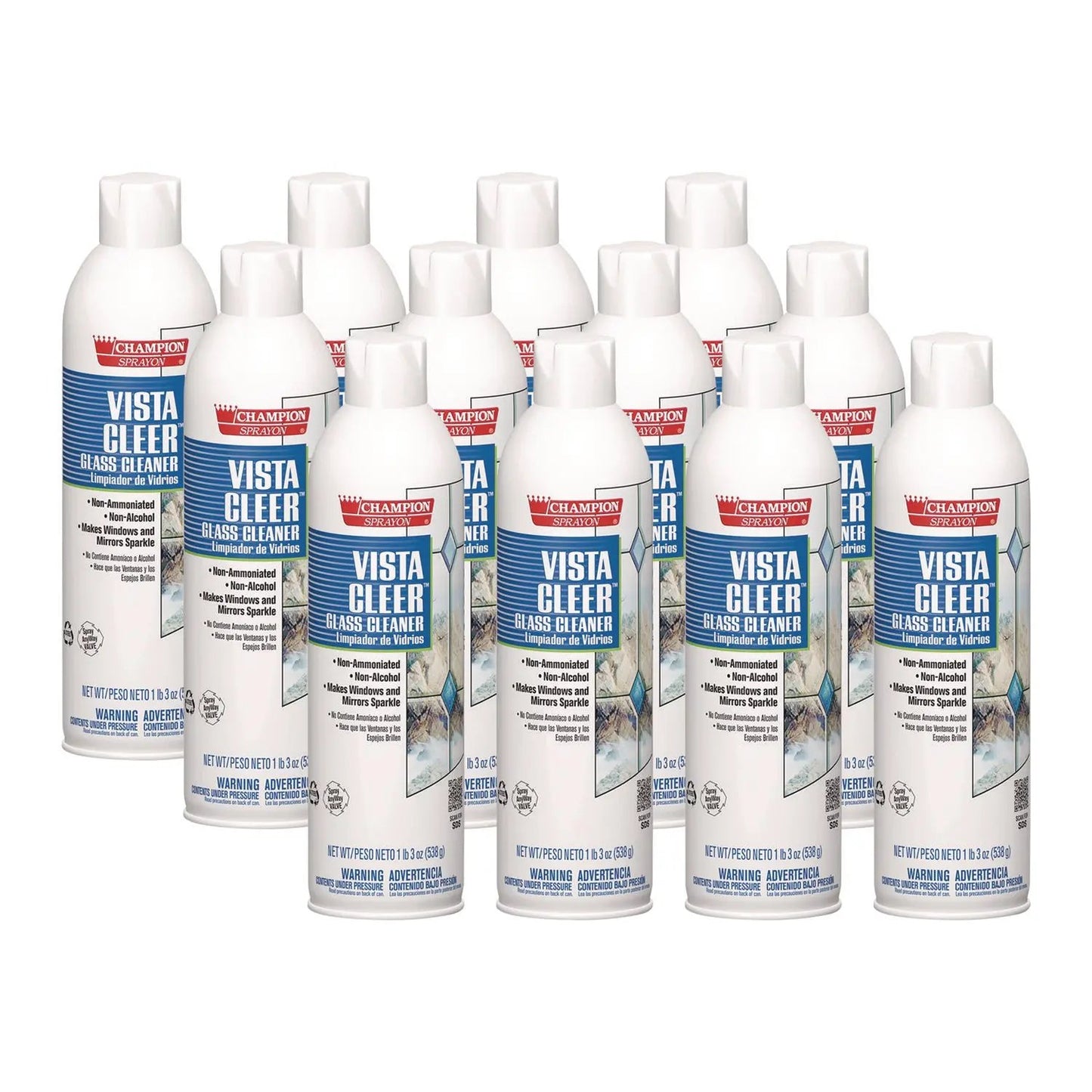 CHP5155 Vista Cleer Ammonia-Free, Clean Scent, 20 Oz Aerosol Spray, 12/carton Chase Products