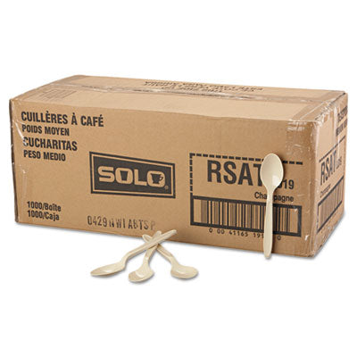 SCCRSAT Reliance Mediumweight Cutlery, Spoon, Plastic, Champagne, 1,000/Carton