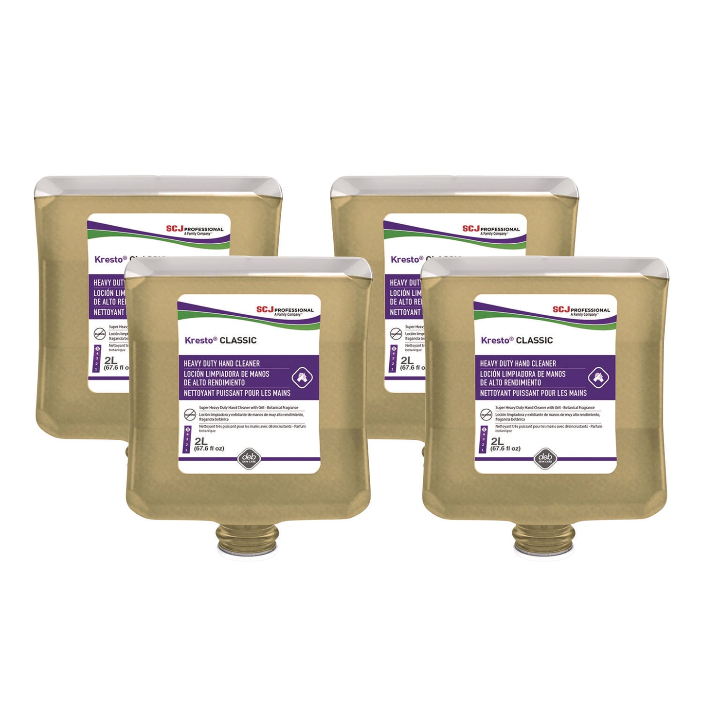 SJNKCL2LT Kresto Classic Heavy Duty Hand Cleaner Manual Cartridge Refill, Fougere Scent, 2 L, 4/Carton