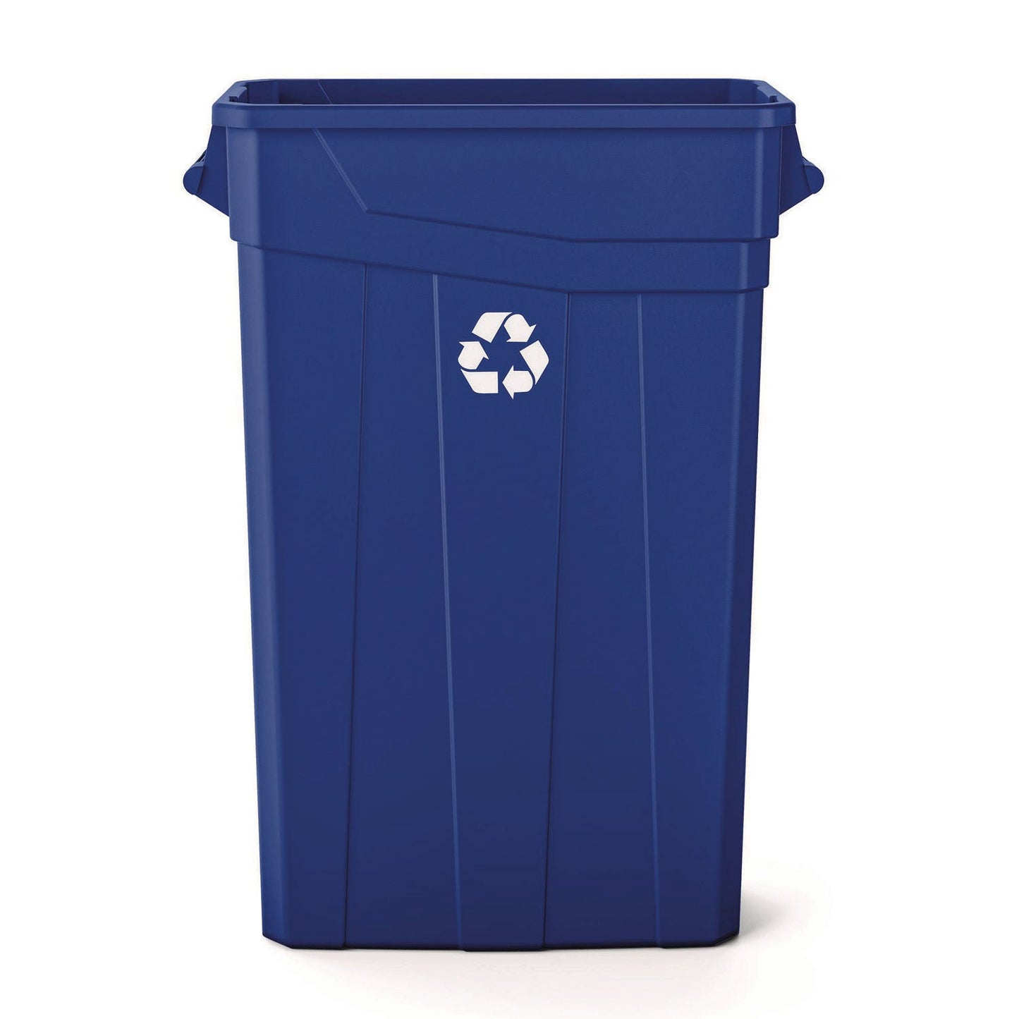 SUATCNH2030BLR 23 Gallon Resin Slim Recycling Trash Can, Plastic, Blue/White Suncast Commercial