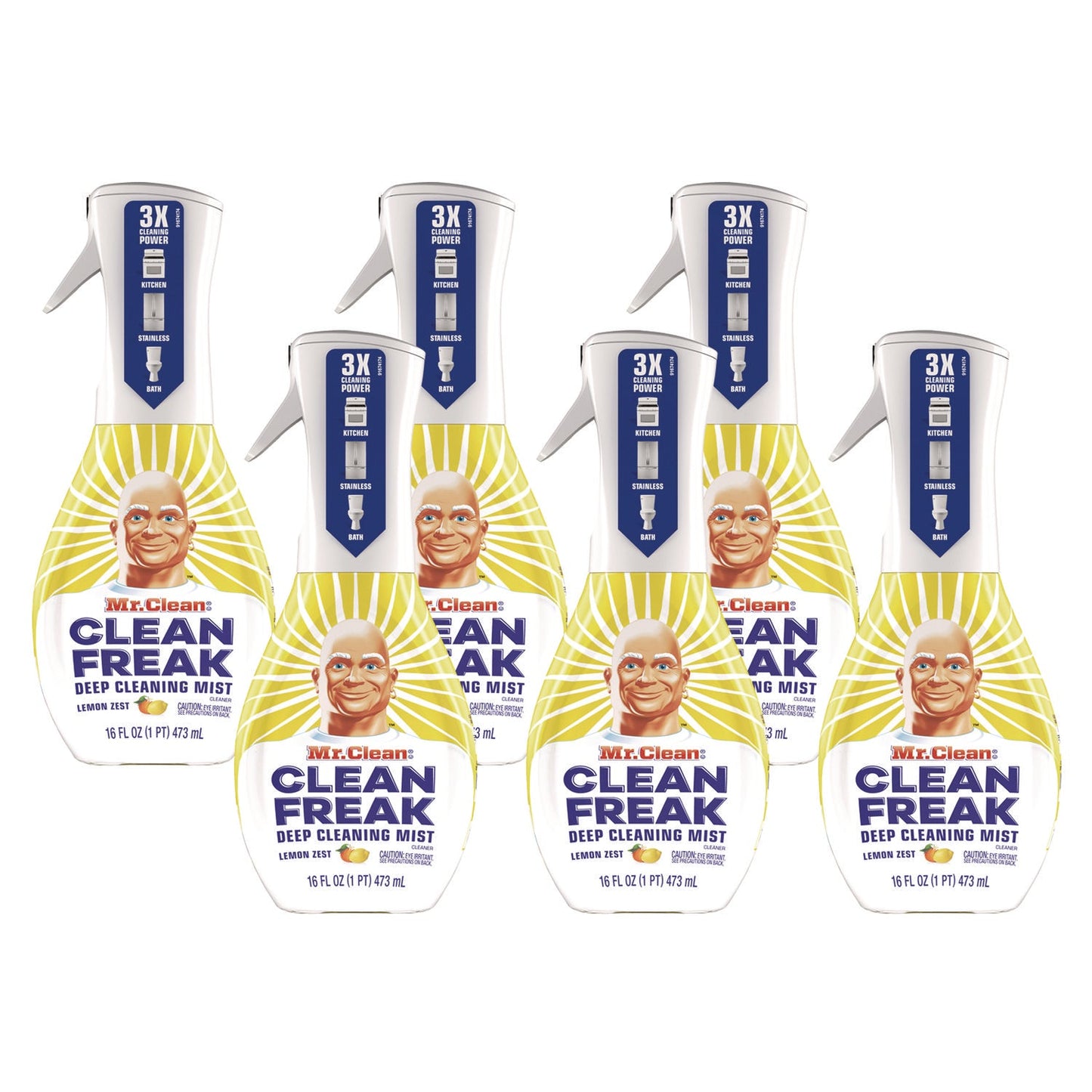 PGC79129 Clean Freak Deep Cleaning Mist Multi-Surface Spray, Lemon, 16 Oz Spray Bottle, 6/carton Mr. Clean