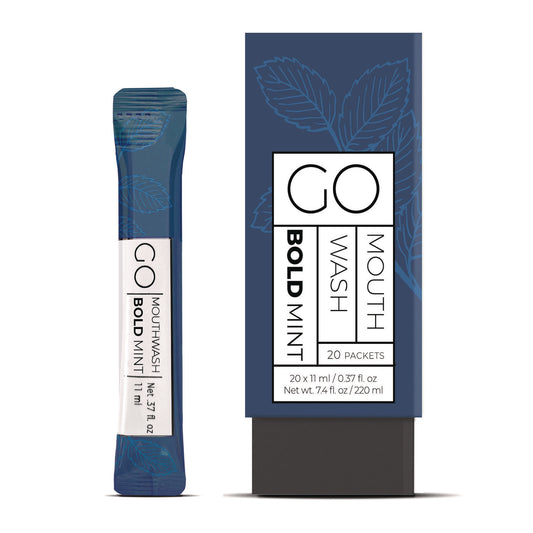 GMHMW20BOLD Individual Mouthwash Packets, Display Pack, Bold Mint Flavor, 0.37 oz Packet, 20/Pack