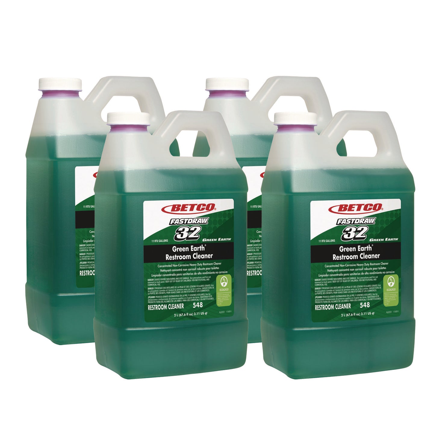 BET5484700 Fastdraw 32 Green Earth Restroom Cleaner, Citrus Floral, 2 L Bottle, 4/carton