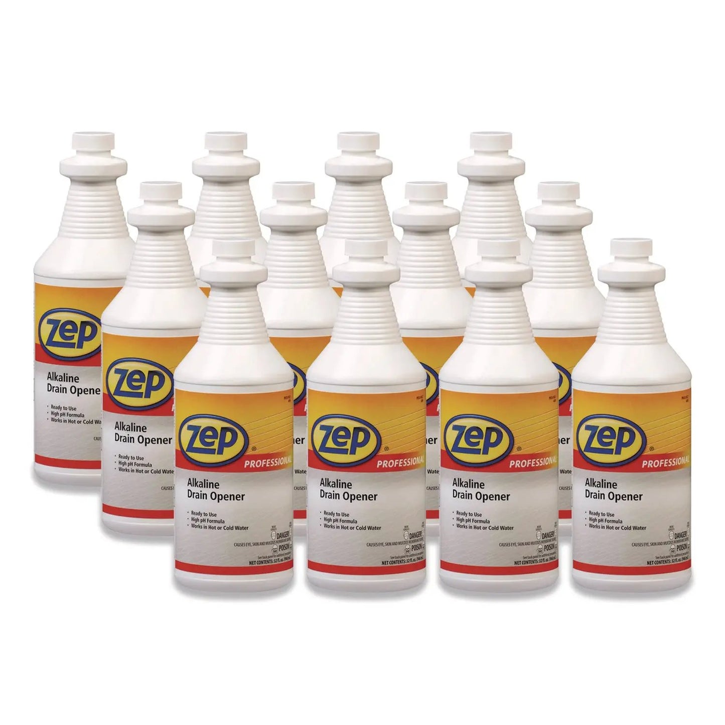 AMR1041423 Alkaline Drain Opener Quart Bottle, 12/carton Zep Professional