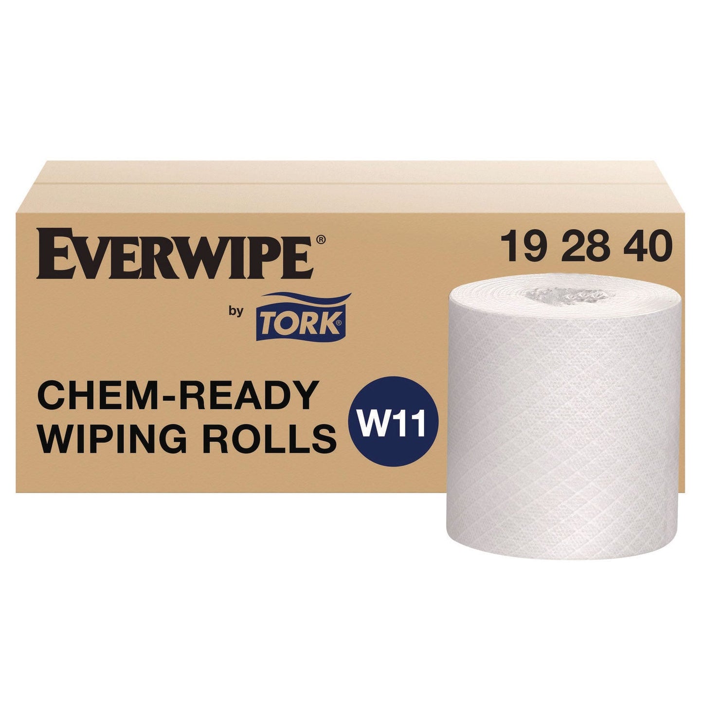 TRK192840 Chem-Ready Wiping Rolls, 1-Ply, 12 x 5.25, White, 180 Sheets, 6 Rolls/Carton Tork