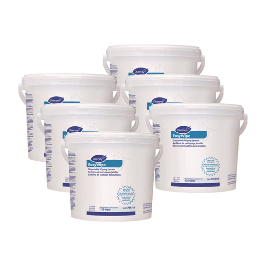 DVO5768748 Easywipe Disposable Wiping Refill, 8.63 x 24.88, White, 125/Bucket, 6/Carton