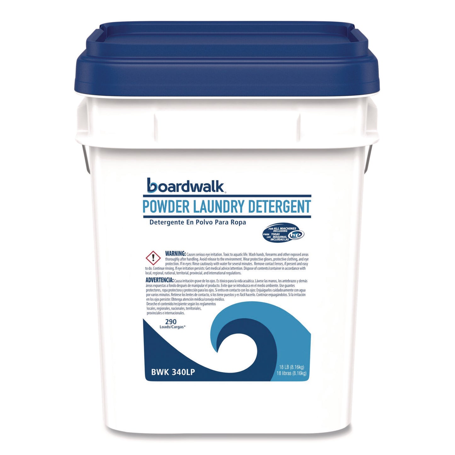 BWK340LP Powder Laundry Detergent, Low Foam, Crisp Clean Scent, 18 lb Pail