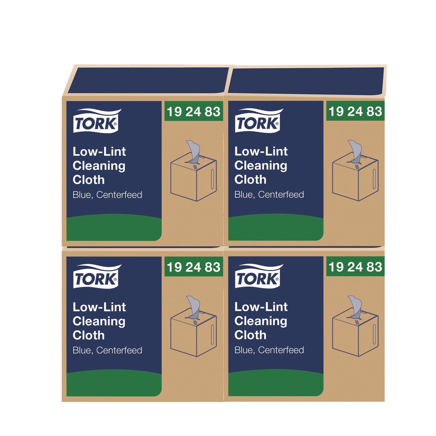TRK192483 Low-Lint Cleaning Cloths, 1-Ply, 15 x 15, Blue, 240 Sheets, 4 Boxes/Carton Tork