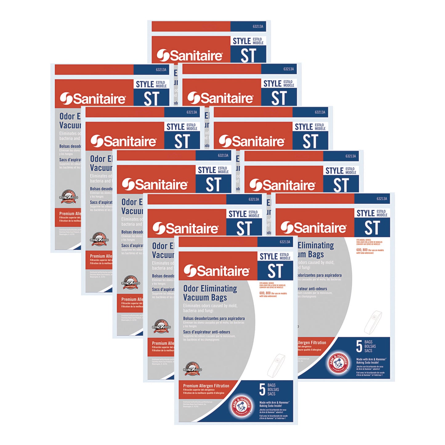 EUR63213B10CT Style ST Disposable Vacuum Bags for SC600 and SC800 Series, 5/Pack, 10 Packs/Carton