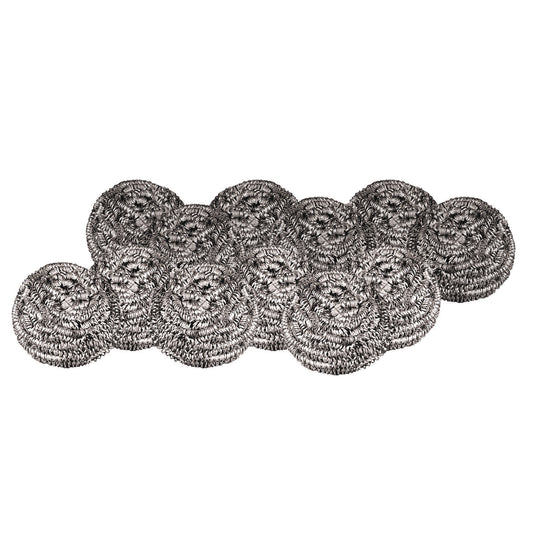 BWK35 Stainless Steel Scrubber, Medium Size, Steel Gray, 72/carton