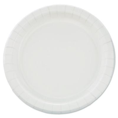 SCCMP9BR2054 Bare Eco-Forward Clay-Coated Paper Dinnerware, ProPlanet Seal, Plate, 8.5" dia, White, 125/Pack, 4 Packs/Carton DART