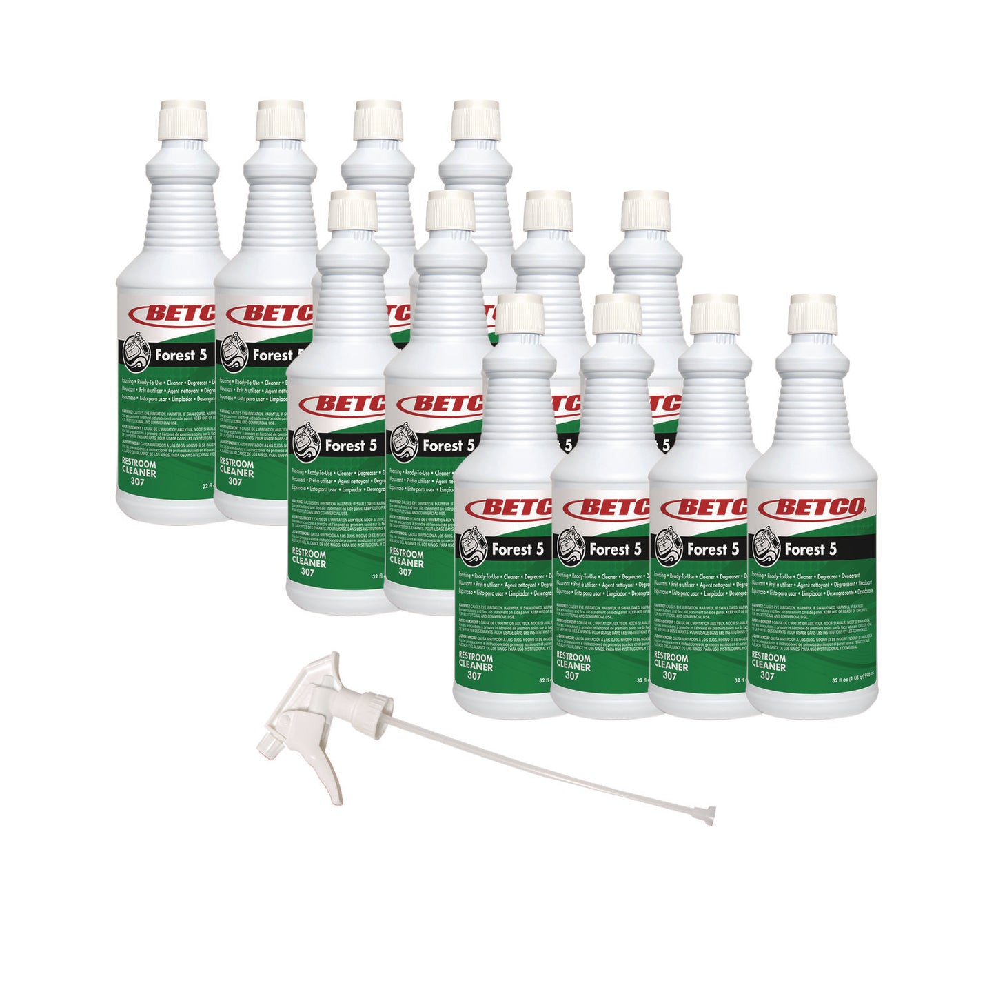 BET3071200 Forest 5 Foaming Cleaner, Mint Scent, 32 oz Bottle, 12/Carton