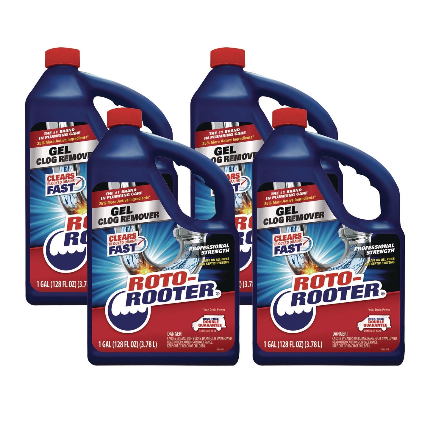 RST351399 Gel Clog Remover, 1 gal Bottle, 4/Carton ROTO-ROOTER