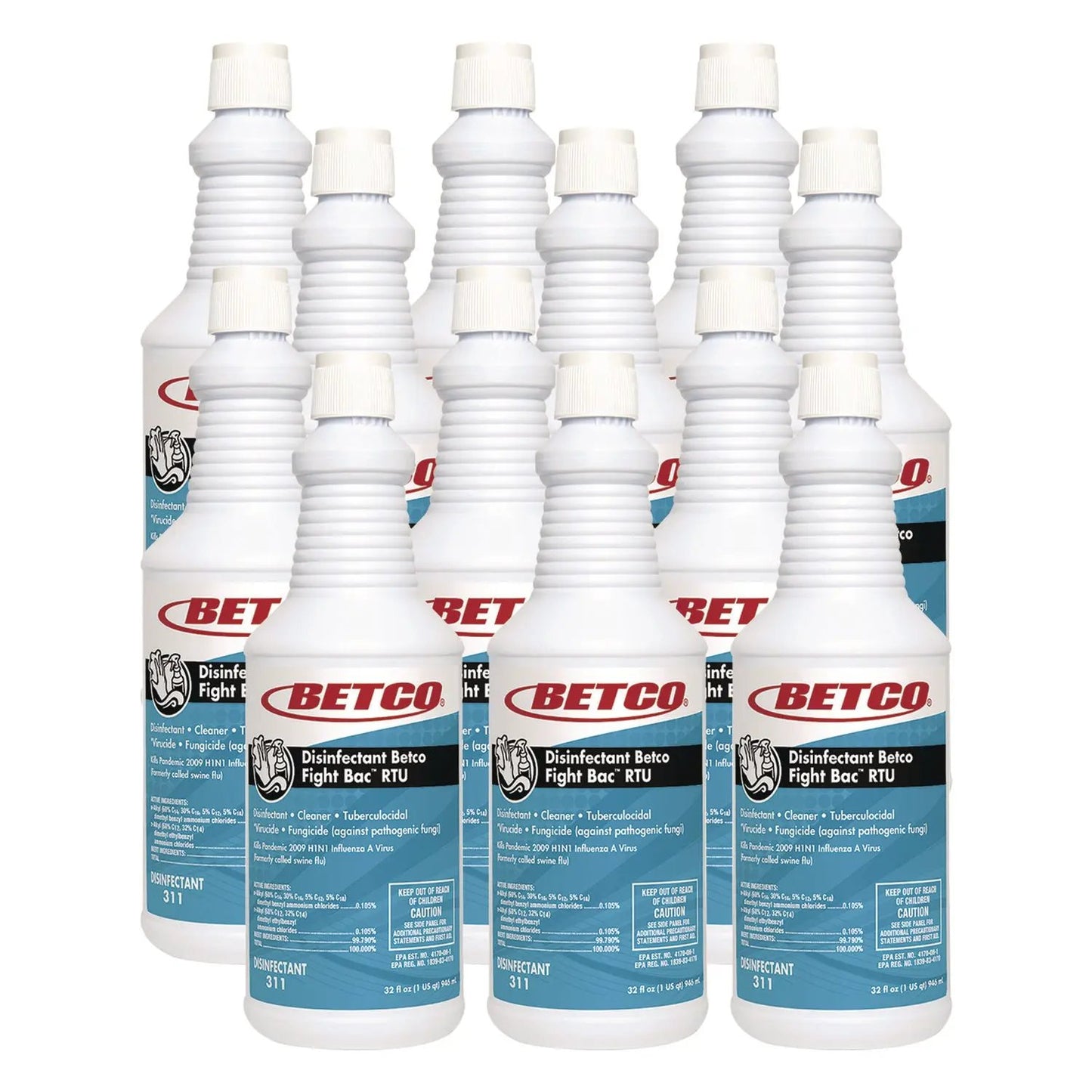 BET3111200 Fight Bac RTU Disinfectant, Citrus Floral Scent, 32 oz Spray Bottle, 12/Carton Betco