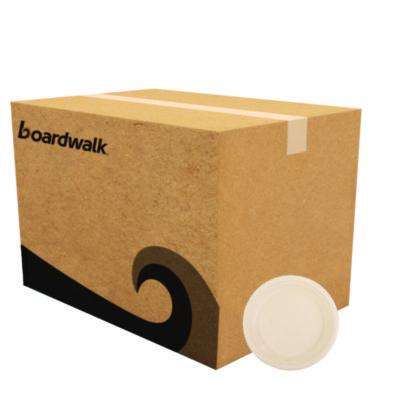BWKPLATE9NPFA Bagasse PFAS-Free Dinnerware, Plate, Sugarcane, 9" dia, Tan, 500/Carton BOARDWALK
