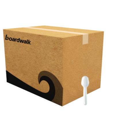 BWKTASTERSPOON Mediumweight Polypropylene Cutlery, Tasting Spoon, White, 3,000/Carton BOARDWALK