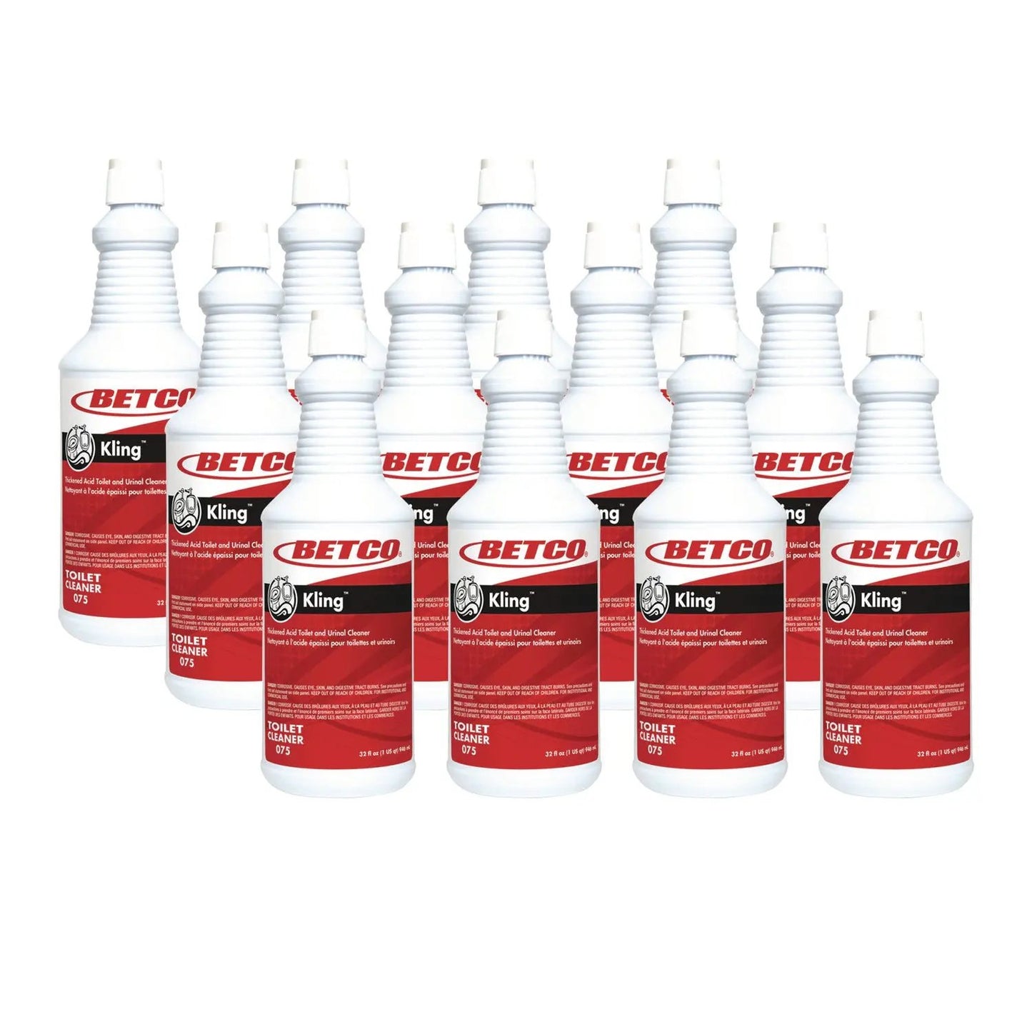 BET0751200 Kling Toilet Bowl Cleaner, Mint-Wintergreen Scent, 32 oz Bottle, 12/Carton Betco