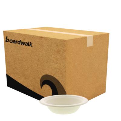 BWKBOWL12NPFA Bagasse PFAS-Free Dinnerware, Round Bowl, Sugarcane, 12 oz, Tan, 1,000/Carton BOARDWALK