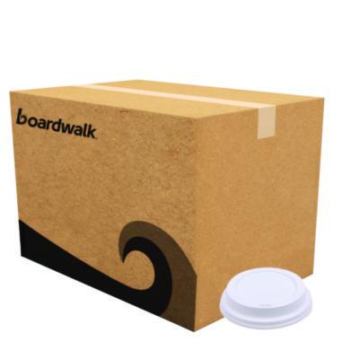 BWKDEERHLIDW Deerfield Hot Cup Lids, Fits 10 oz to 20 oz Boardwalk Deerfield Hot Cups, Plastic, White, 50/Pack, 20 Packs/Carton BOARDWALK