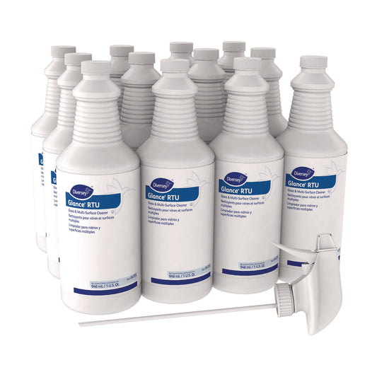 DVO04705 Glance Glass and Multi-Surface Cleaner, Original, 12 Capped 32 oz Bottles and One Trigger Sprayer, 12/Carton