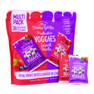 GRR22002303 Probiotic Yoggies Variety Snack Pack, Assorted Flavors, 0.7 oz Bag, 30/Carton