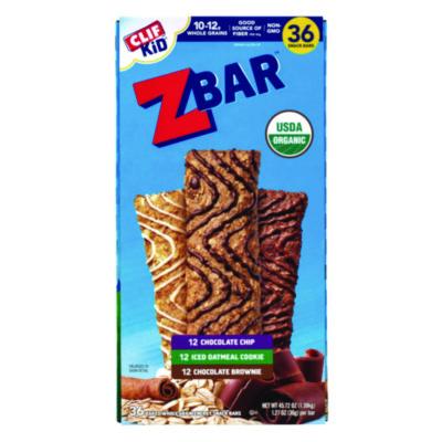 GRR22002341 Kid Organic Zbar Granola Bars Variety Pack, Assorted Flavors, 1.27 oz Bar, 36/Carton