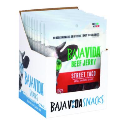 GRR22002308 Beef Jerky Street Taco Snack Pack, Street Taco, 1 oz Packet, 12/Carton