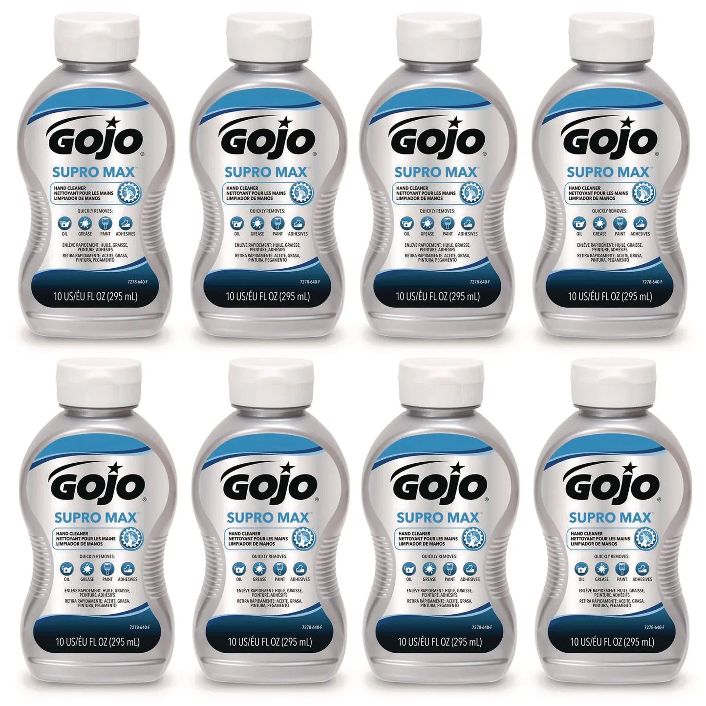 GOJ727808CT SUPRO MAX Hand Cleaner Bottle, Floral Scent, 10 oz, 8/Carton GOJO
