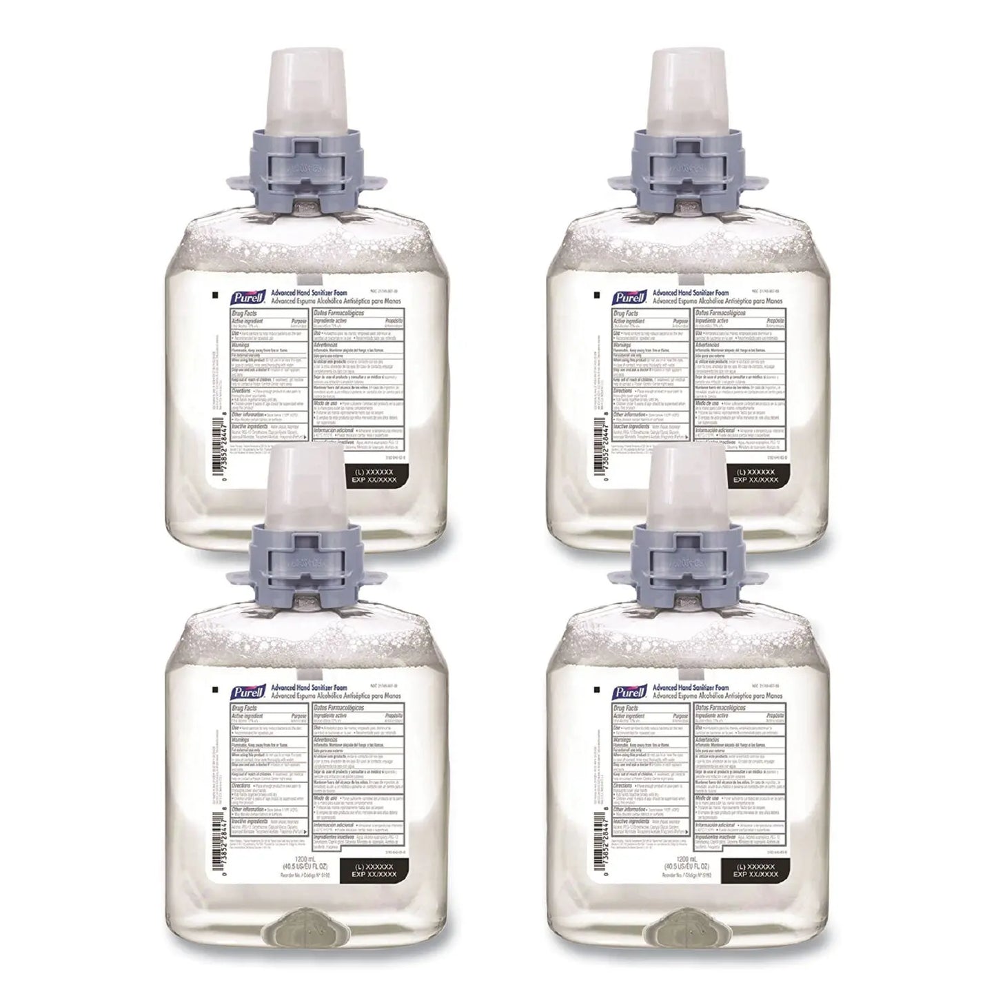GOJ519204CT Advanced Hand Sanitizer Foam, For CS4 and FMX-12 Dispensers, 1,200 mL Refill, Unscented, 4/Carton PURELL