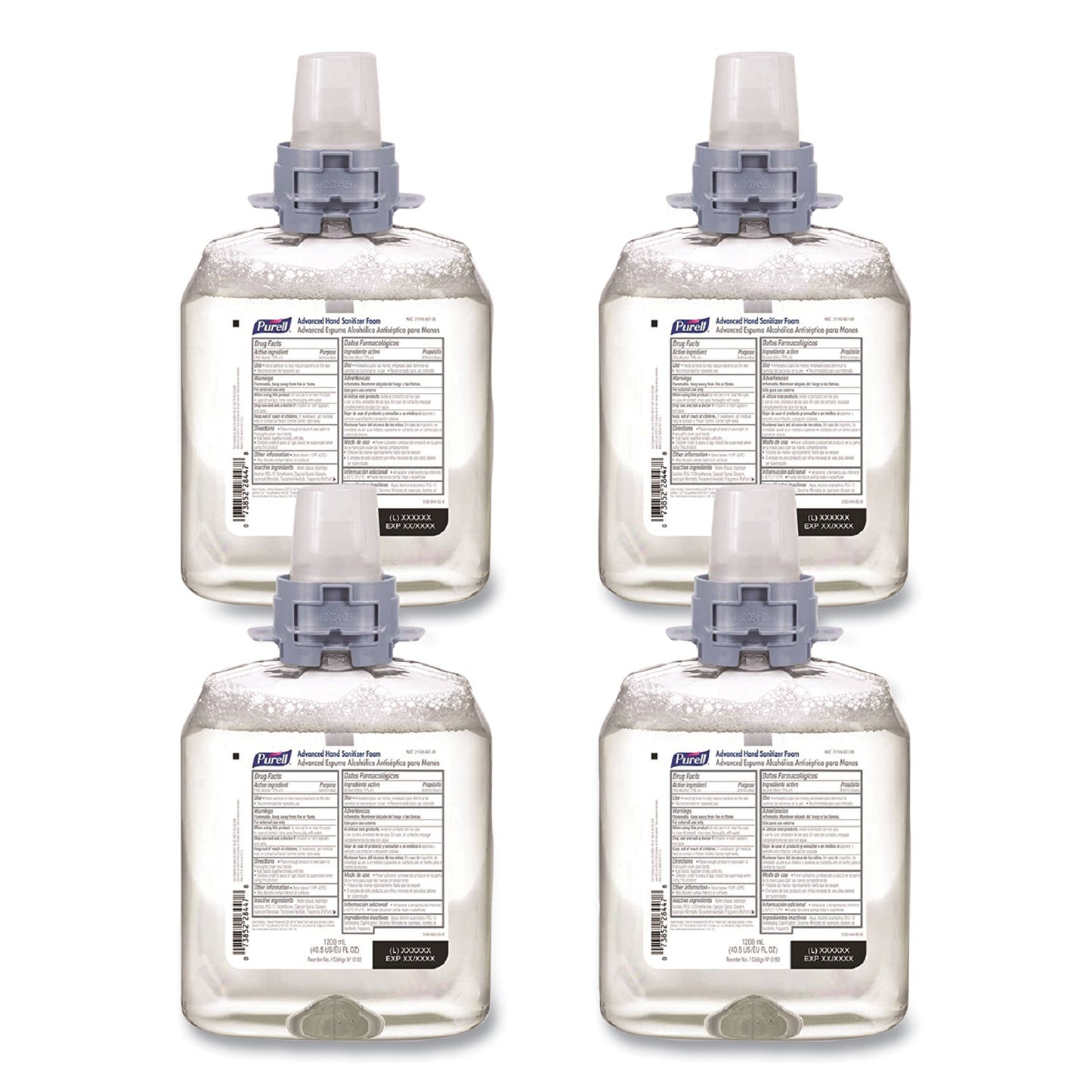 GOJ519204CT Advanced Hand Sanitizer Foam, For Cs4 And Fmx-12 Dispensers, 1,200 Ml, Unscented, 4/carton