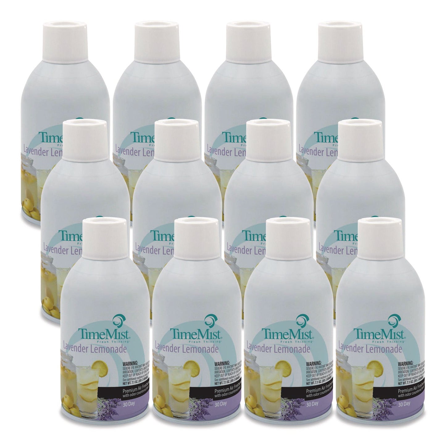 TMS1042757 Premium Metered Air Freshener Refill, Lavender Lemonade, 7.1 oz Aerosol Spray, 12/Carton TimeMist