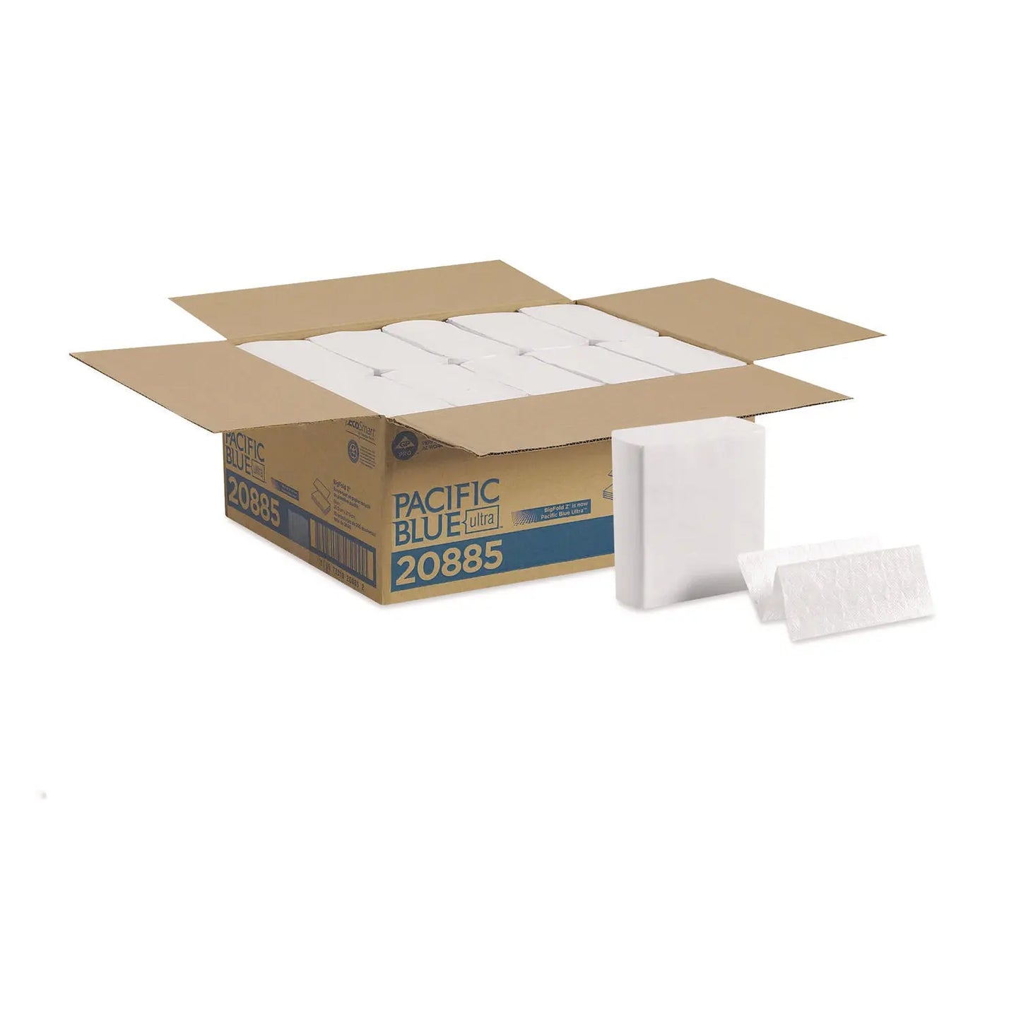 GPC20885 Pacific Blue Ultra Z-Fold Folded Paper Towels, 1-Ply, 8 x 11, White, 260/Pack, 10 Packs/Carton Georgia Pacific Professional