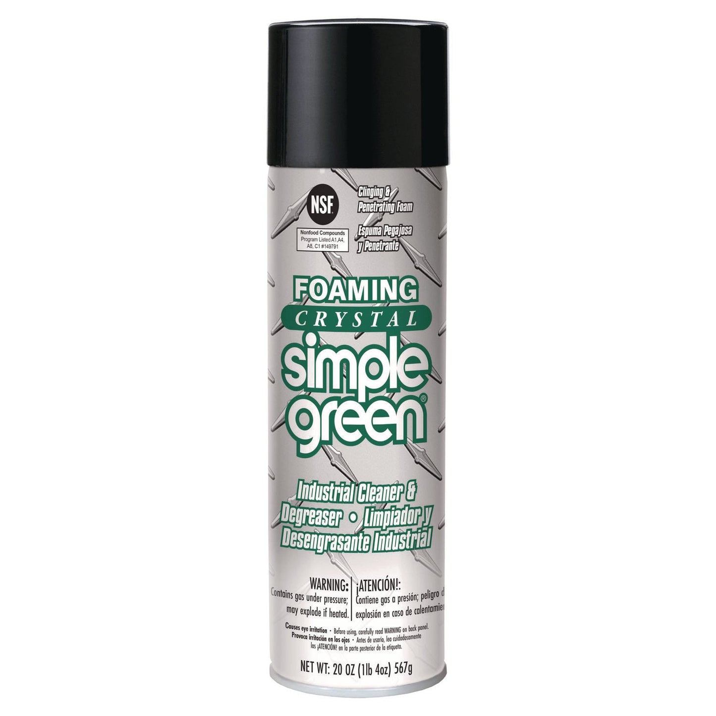 SMP19010 Foaming Crystal Industrial Cleaner and Degreaser, 20 oz Aerosol Can, 12/Carton Simple Green