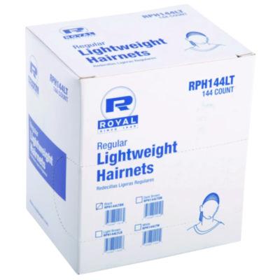 RPPRPH144LTBK Lightweight Latex-Free Hairnets, Nylon, 24", Black, 144/Box, 20 Boxes/Carton AMERCAREROYAL