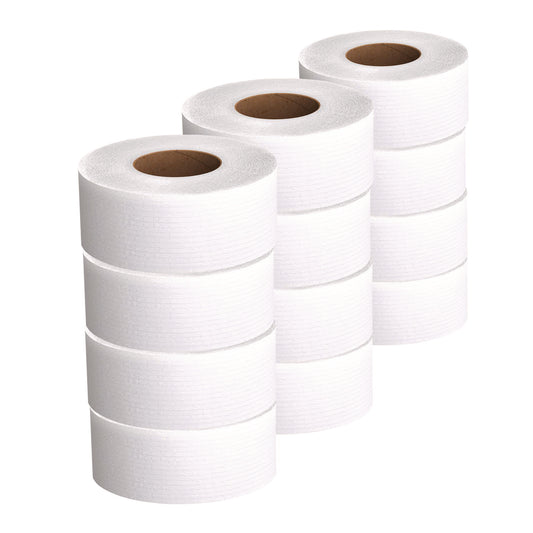 KCC07805 Essential JRT Jumbo Roll Bathroom Tissue, Septic Safe, 2-Ply, 3.55" x 1,000 ft, White, 12 Rolls/Carton