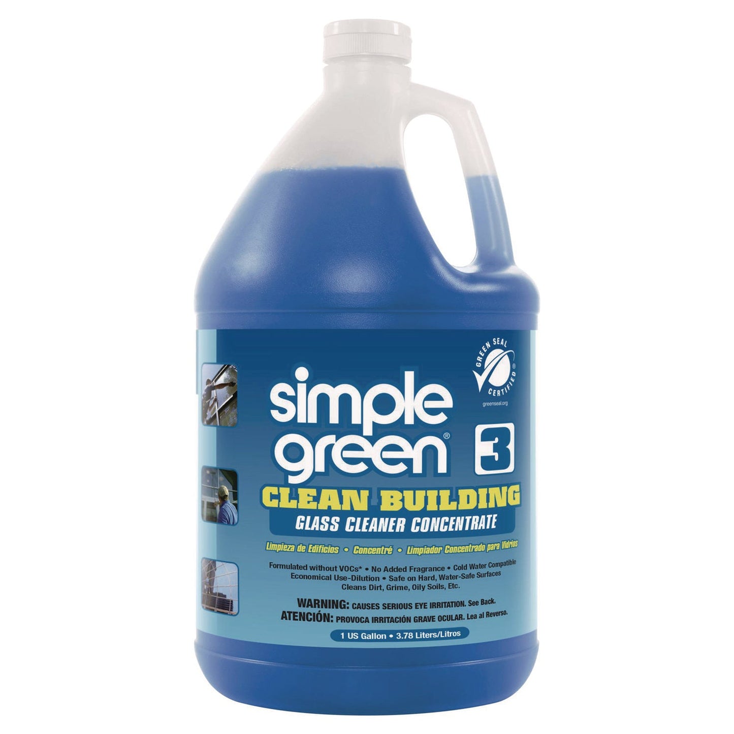 SMP11301 Clean Building Glass Cleaner Concentrate, Unscented, 1gal Bottle, 2/Carton Simple Green
