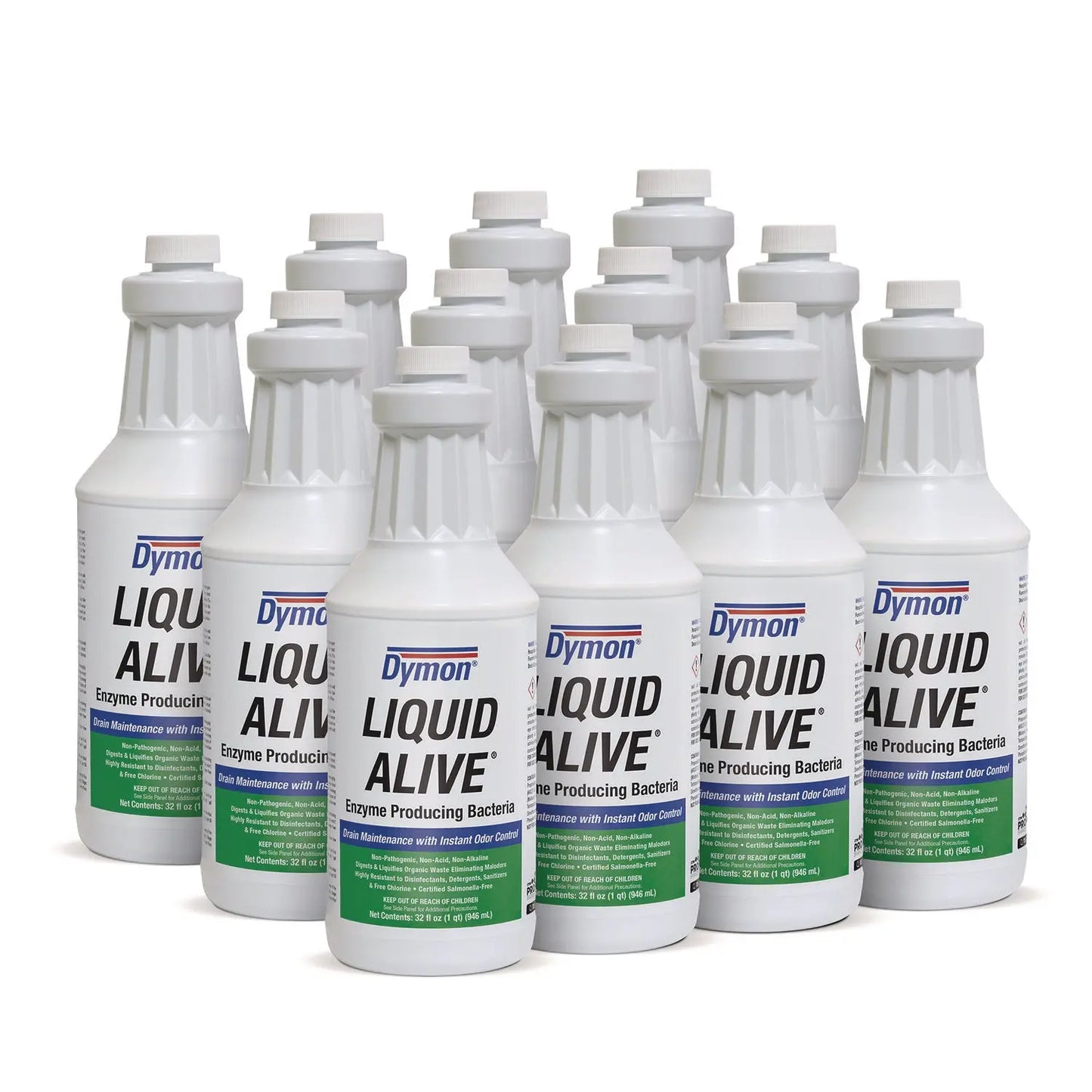ITW23332 LIQUID ALIVE Enzyme Producing Bacteria, 32 oz Bottle, 12/Carton Dymon