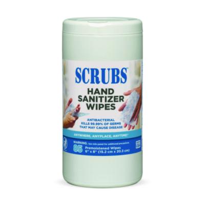 ITW90985 Hand Sanitizer Wipes, 1-Ply, 6 x 8, Unscented, Blue/White, 85/Canisters, 6 Canisters/Carton ITW PRO BRANDS