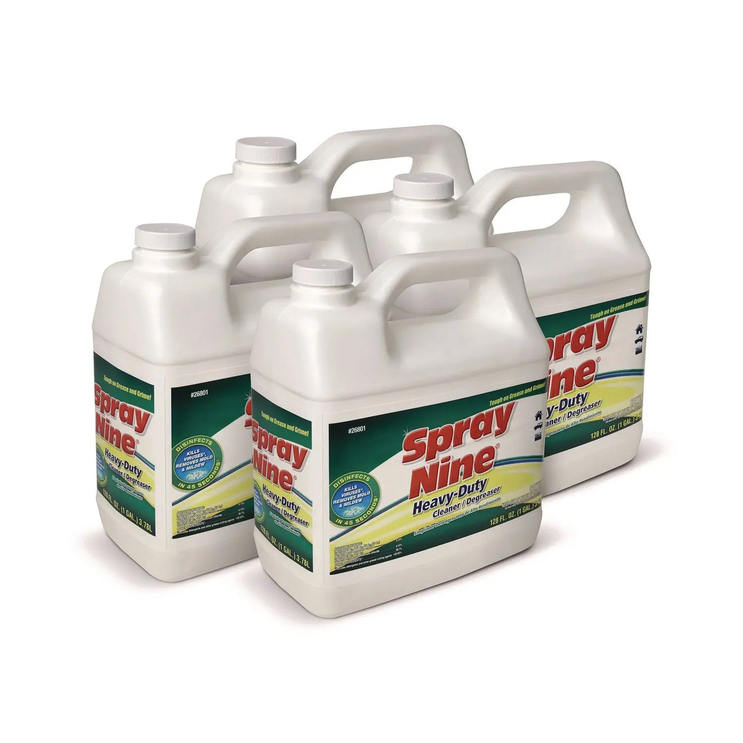 ITW268014CT Heavy Duty Cleaner/Degreaser/Disinfectant, Citrus Scent, 1 Gallon Bottle, 4/Carton Spray Nine
